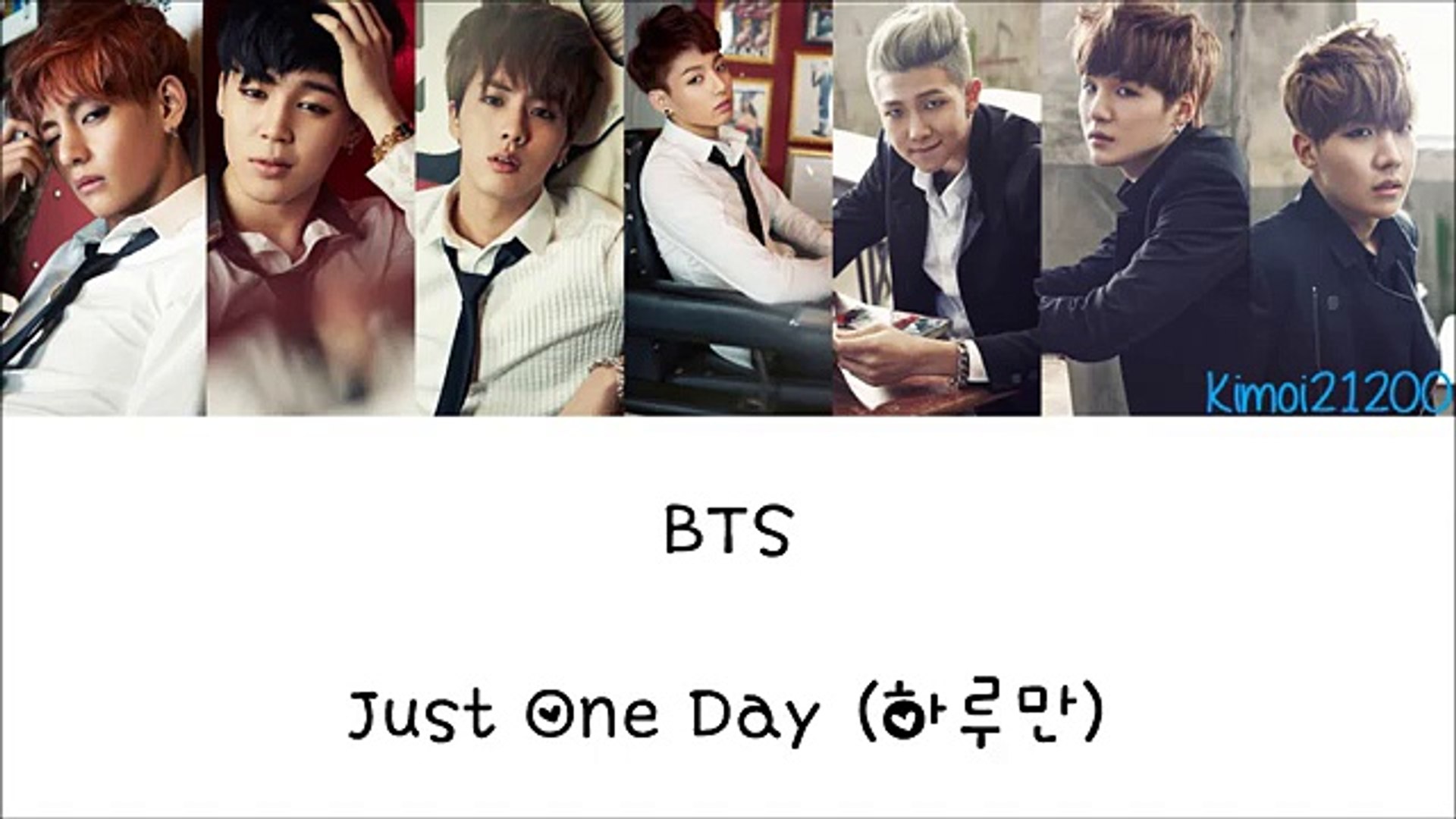 Bts 방탄소년단 Just One Day Hangul Romanization English Color