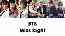 BTS (방탄소년단) - Miss Right (Hangul/Romanization/English Color)