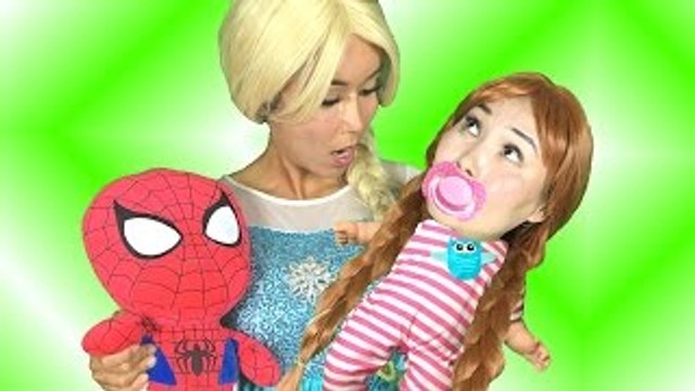 Frozen Anna becomes Doll w/ Frozen Elsa, Elsa Baby, Spiderman Funny superhero video