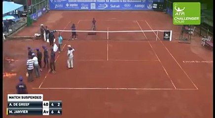 CHALLENGER DE CASABLANCA : POUR SÉCHER LE COURT DE TENNIS... ILS Y METTENT LE FEU