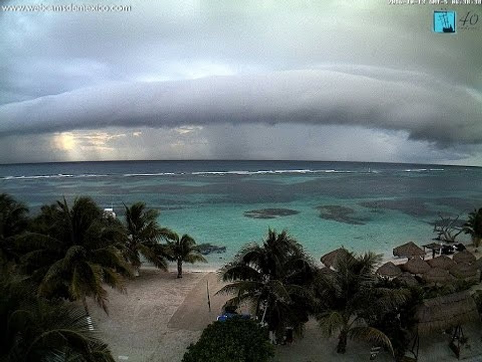 Cloud Rolls Into Mahahual From Caribbean Sea