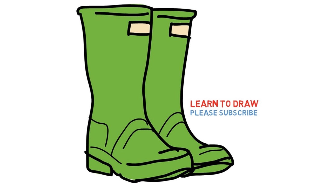 Easy Step For Kids How To Draw a Wellington Boots