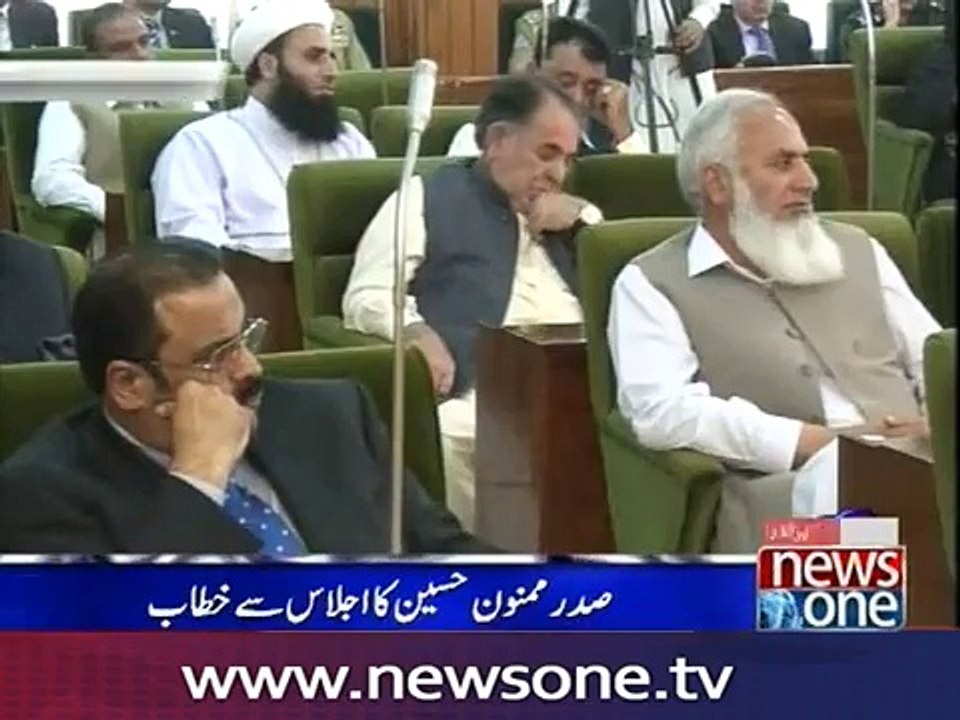 President Mamnoon Hussain addresses in Muzaffarabad-Praising Burhan wani