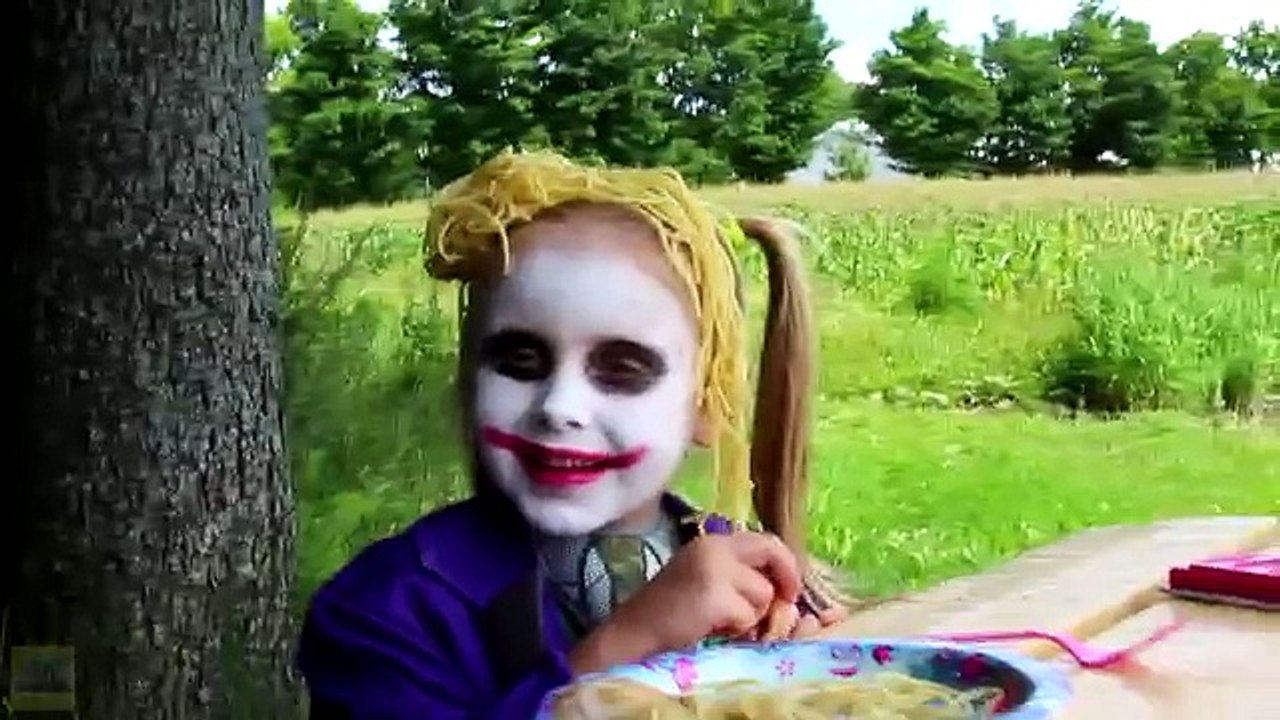 Spiderman -u0026 Frozen Elsa’s BANANA RIDE! w-_ Joker Pink Spidergirl Maleficent Kids Toys! Superhero Fun