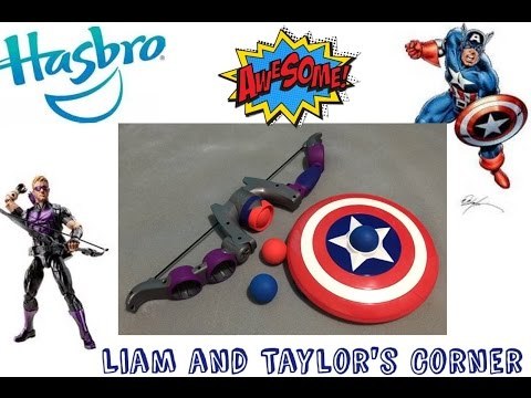 MARVEL Super Hero CAPTAIN AMERICA shield launcher HAWKEYE bow launcher | Unboxing | LTC