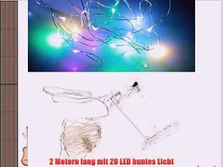 2m 20 LED Lichterkette Licht Leiste String Weihnachten IP44 Wasserdicht Bunt