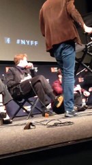 "Q & А": Tom Holland's chair broke during #TheLostCityOfZ press conference. His grace and sense of humor were perfection. #NYFF #2