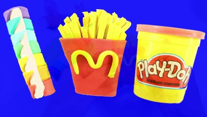 Peppa Pig Toys - Make cake roll rainbow & french fries play dough clay