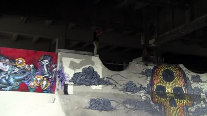 CRAZY SKATEBOARD STUNT at Burnside Skatepark