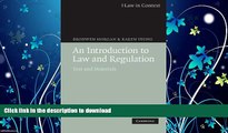 READ BOOK  An Introduction to Law and Regulation: Text and Materials (Law in Context) FULL ONLINE