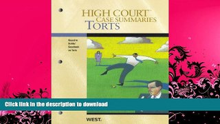 READ  High Court Case Summaries on Torts, Keyed to Dobbs, 6th  GET PDF