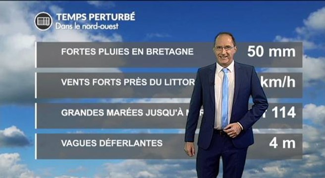 Météo ouest : fortes pluies,vent sensible et grandes marées