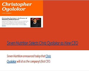 Seven Nutrition announced today that Christopher Oyolokor as New CEO