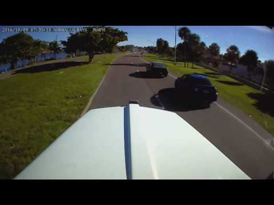 Car Almost Hits Two Pedestrians