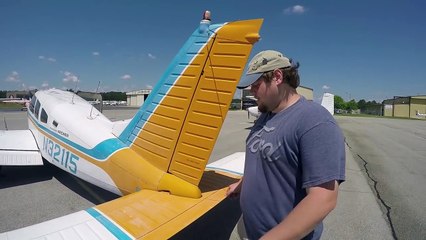 Piper PA-28 Preflight Check, takeoff and landing