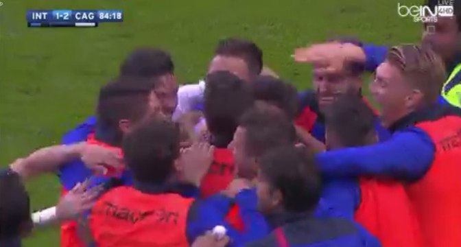 Samir Handanovic own goal Woow - Internazionale Milano 1-2 Cagliari Calcio - (16/10/2016)