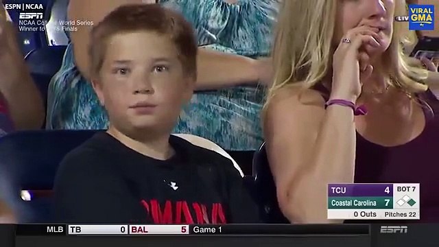 He realizes that the television cameras. His reaction is hilarious!