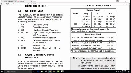 how to select internal oscillator of pic microcontroller