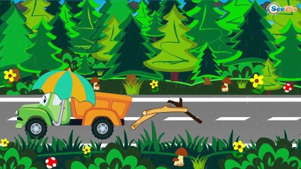 The Truck cartoon - Rainy Race - Cars and Trucks for children - Kids Video. Episode 87