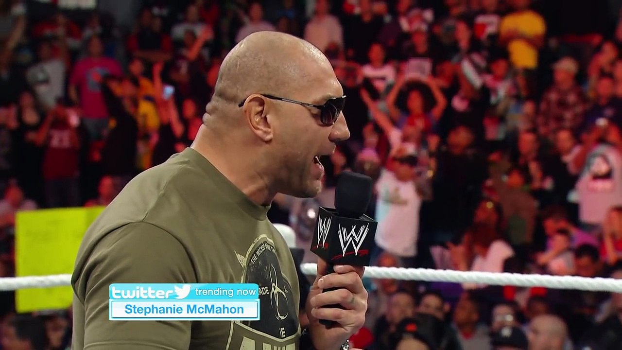 Stephanie McMahon, Batista and Randy Orton argue about WrestleMania: Raw, March 24, 2014