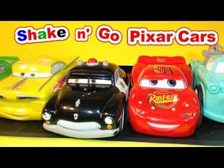 Disney Pixar Cars Shake and Go Sheriff with Mater and Lightning McQueen
