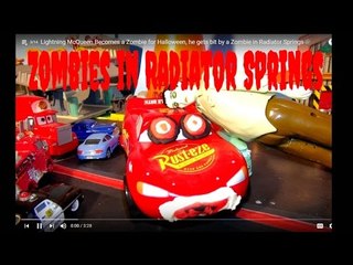Lightning McQueen Halloween Special with Mater in Radiator Springs and Zombies