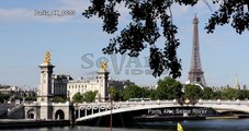 Ultra HD 4K Paris Travel France Tourism Seine River Sightseeing Tour Boat UHD Video Stock Footage