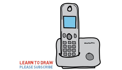 Easy Step For Kids How To Draw The Push-Button Telephone
