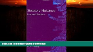 READ BOOK  Statutory Nuisance: Law and Practice FULL ONLINE