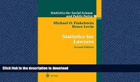 READ THE NEW BOOK Statistics for Lawyers (Statistics for Social and Behavioral Sciences) READ NOW