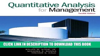 [PDF] Quantitative Analysis for Management (12th Edition) Popular Online