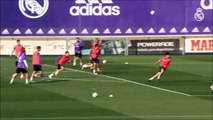 IncredibIe JAMES R0DRíGUEZ nutmeg and goaI in training!