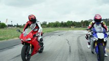 SUPERBIKE DRAG RACE 2016 - BMW S1000RR VS  DUCATI 1299 PANIGALE S VS  YAMAHA YZF R1-XyzFVDF2QOw