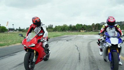 SUPERBIKE DRAG RACE 2016 - BMW S1000RR VS  DUCATI 1299 PANIGALE S VS  YAMAHA YZF R1-XyzFVDF2QOw