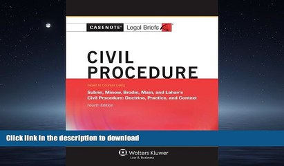 FAVORIT BOOK Casenotes Legal Briefs: Civil Procedure, Keyed to Subrin, Minow, Brodin,   Main,