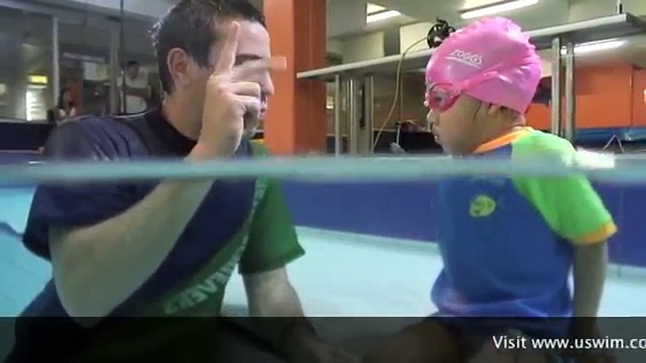 uSwim, level 2, skill 1 - Breath Control how to teach your child to swim, swimming lessons