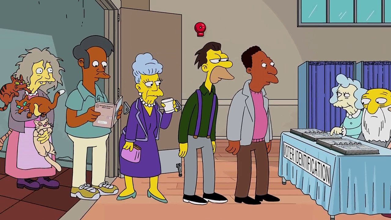 Homer Simpson veut voter Clinton mais fait une étrange découverte...