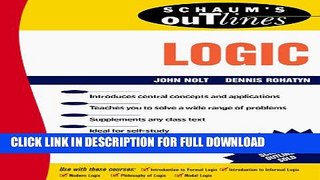 [PDF] FREE Schaum s Outline of Theory and Problems of Logic (Schaum s Outline Series) [Download]