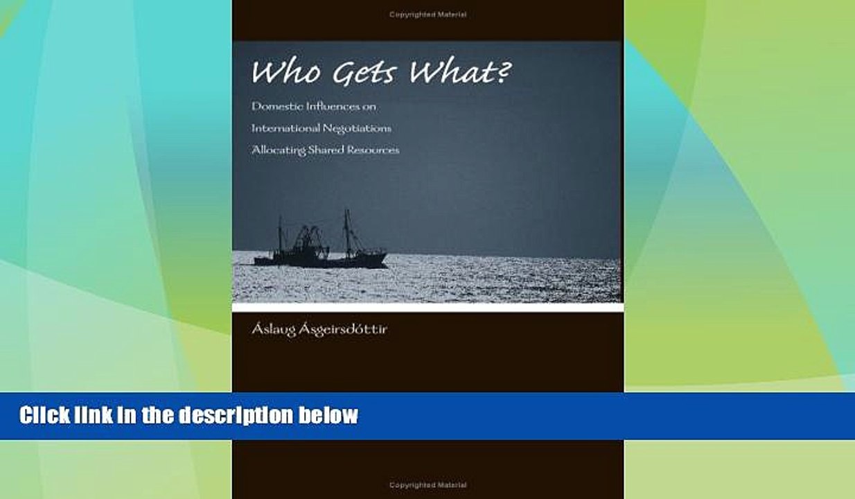 Big Deals  Who Gets What?: Domestic Influences on International Negotiations Allocating Shared