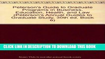 [PDF] Grad BK6: Bus/Ed/Hlth/Info/Law/SWrk 1996 (Peterson s Annual Guides to Graduate Study, 30th