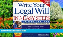 Deals in Books  Write Your Legal Will in 3 Easy Steps - US: Everything you need to write a legal