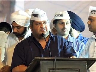 Delhi AAP MLA Adarsh Sahstri Addresses at the protest against South MCD Mayor on 16th October