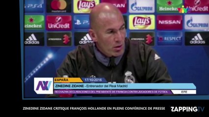 Zinédine Zidane critique François Hollande en pleine conférence de presse (Vidéo)