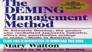 [DOWNLOAD] PDF BOOK The Deming Management Method New