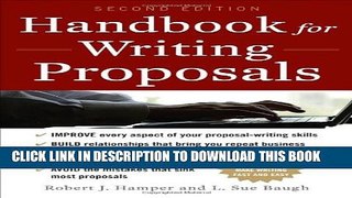 [DOWNLOAD] PDF BOOK Handbook For Writing Proposals, Second Edition New