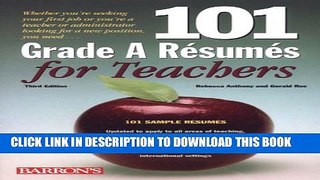 [BOOK] PDF 101 Grade A Resumes for Teachers New BEST SELLER
