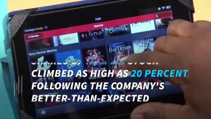 Netflix stock rockets 20 percent, company earns record revenue