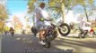 Motorcyclist Performs Wheelies on a 50CC Pit Bike in Grandma Outfit