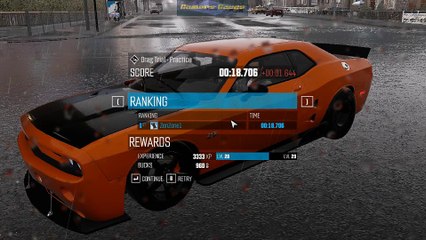 The Crew - RM#008 Drag practice, 18.414 up level 29, upgrades +1