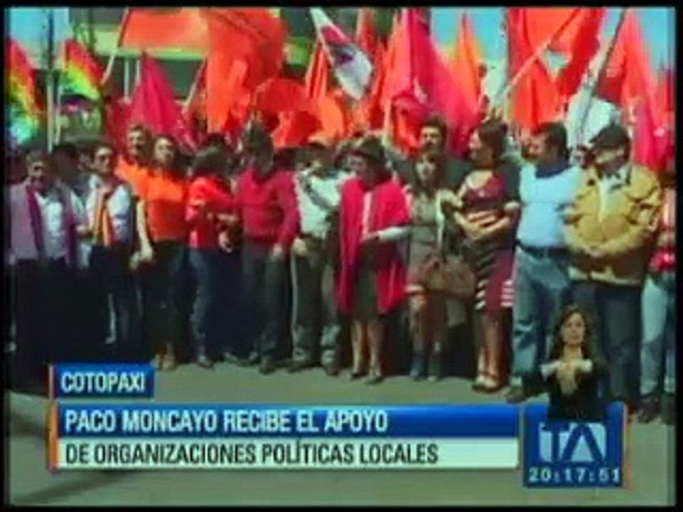Paco Moncayo recibe el apoyo de organizaciones políticas locales